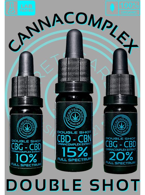 CANNACOMPLEX DOUBLE SHOT; full spectrum CBD, CBG kivonat   20%   10ml