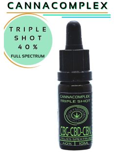   CANNACOMPLEX TRIPLE SHOT; full spectrum CBD, CBN, CBG kivonat 40% 10ml