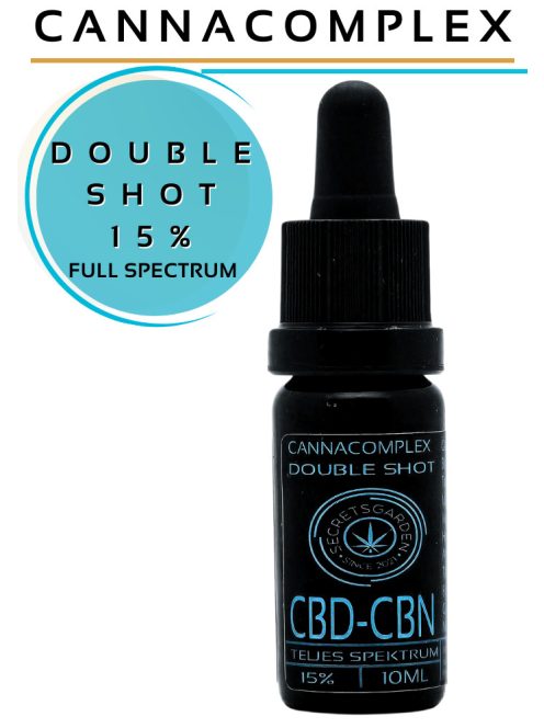 CANNACOMPLEX DOUBLE SHOT; full spectrum  CBD, CBN kivonat   15%    10ml