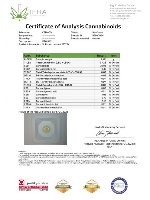 Cannabidrops Vollspektrum Bio CBD Extrakt 40% 10ml