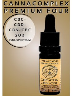   CANNACOMPLEX PREMIUM FOUR full spectrum CBG, CBD, CBN, CBC kivonat 20% 10ml