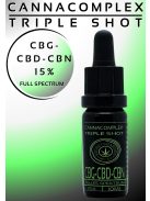 CANNACOMPLEX TRIPLE SHOT; full spectrum  CBD, CBN, CBG kivonat   15%   10ML