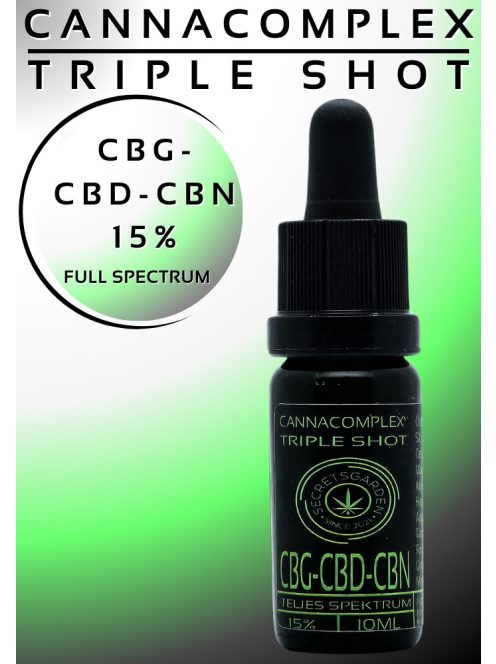 CANNACOMPLEX TRIPLE SHOT; full spectrum  CBD, CBN, CBG kivonat   15%   10ML