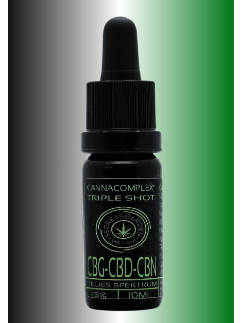 CANNACOMPLEX TRIPLE SHOT; full spectrum  CBD, CBN, CBG kivonat   15%   10ML