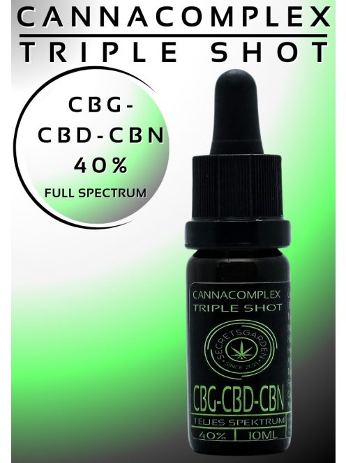 CANNACOMPLEX TRIPLE SHOT; full spectrum CBD, CBN, CBG kivonat 40% 10ml