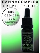 CANNACOMPLEX TRIPLE SHOT; full spectrum  CBD, CBN, CBG kivonat  30%   10ml