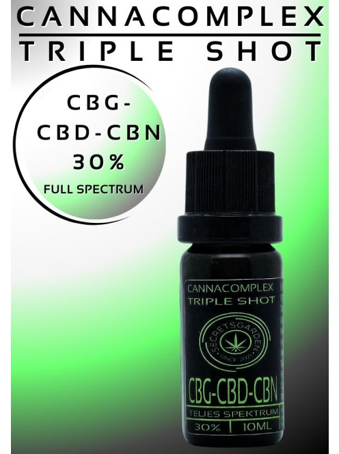 CANNACOMPLEX TRIPLE SHOT; full spectrum  CBD, CBN, CBG kivonat  30%   10ml