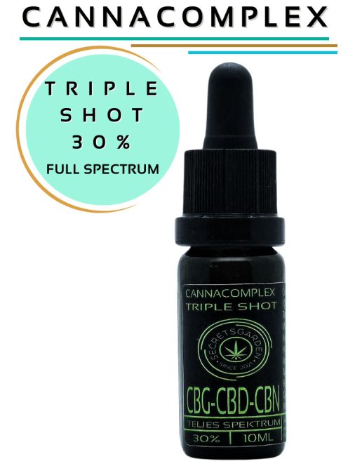 CANNACOMPLEX TRIPLE SHOT; full spectrum  CBD, CBN, CBG kivonat  30%   10ml